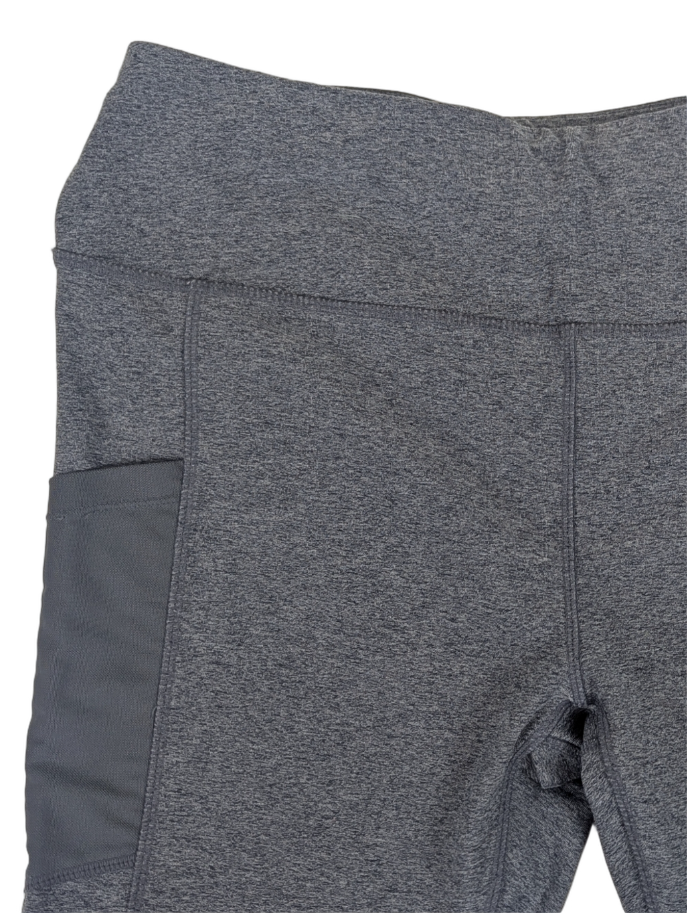 ​Mondetta Heather Grey High Waisted Leggings Large with Side Pockets & Mesh - Picture 2 of 4